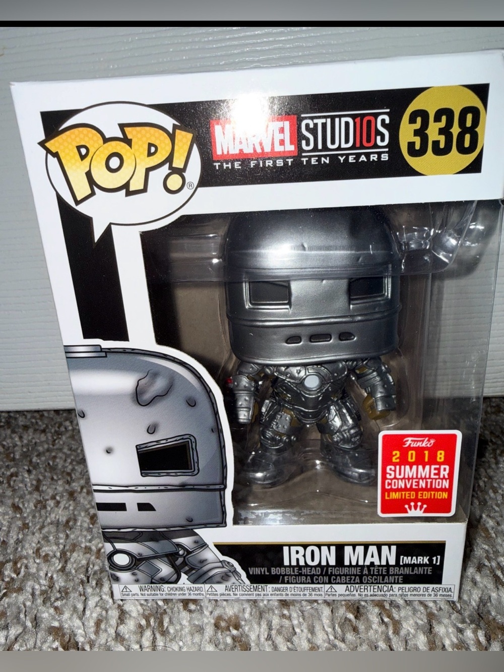 Funko Pop! Iron Man (Mark I) Vinyl Figure - Silver with Gold Accents